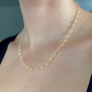 Crystal Rosary Chain Necklace: Handmade Jewelry
