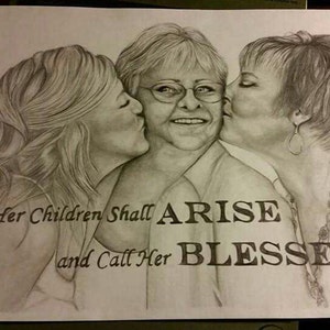 Graphite Pencil Custom Photo Realistic Portraits - From Photos