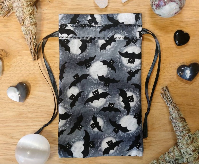 Bats and moon Tarot deck bag tarot bag tarot pouch