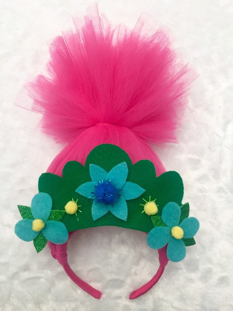 Carnavalife Diadema De Troll Con Peluca Rosa Y Flores – Accesorio De Disfraz Para Adultos, Ligera Y Cómoda, Ideal Para Halloween, Carnaval Y Fiestas Temáticas