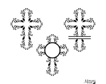 Download Swirl Cross SVG PNG Cricut and Silhouette Cut File Cuttable