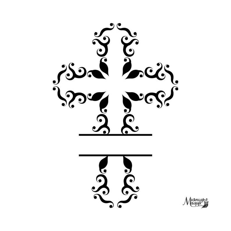 Download SVG Swirl Cross Split Monogram Cricut and Silhouette Cut ...