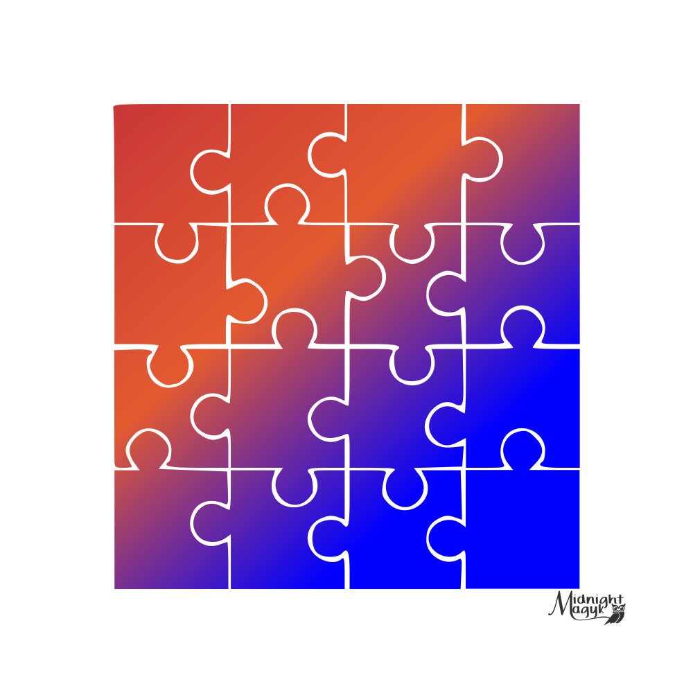 Download Puzzle Pieces SVG PNG Cricut and Silhouette Cut File | Etsy