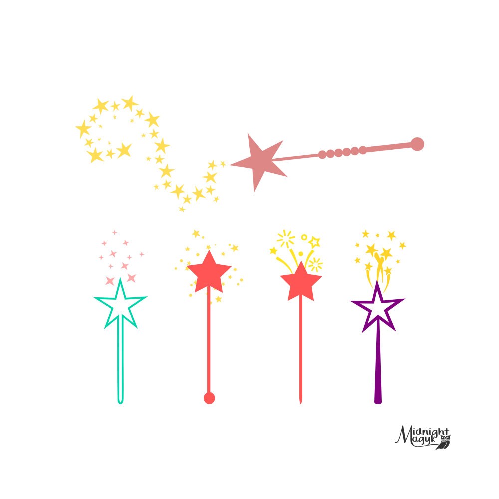 Download Fairy Princess Magical Wands SVG Cricut and Silhouette Cut ...