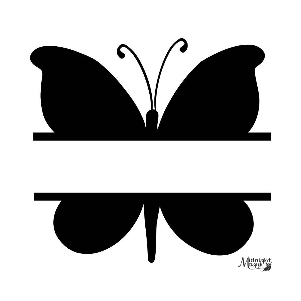 Download Split Butterfly Monogram SVG PNG Cricut and Silhouette Cut ...