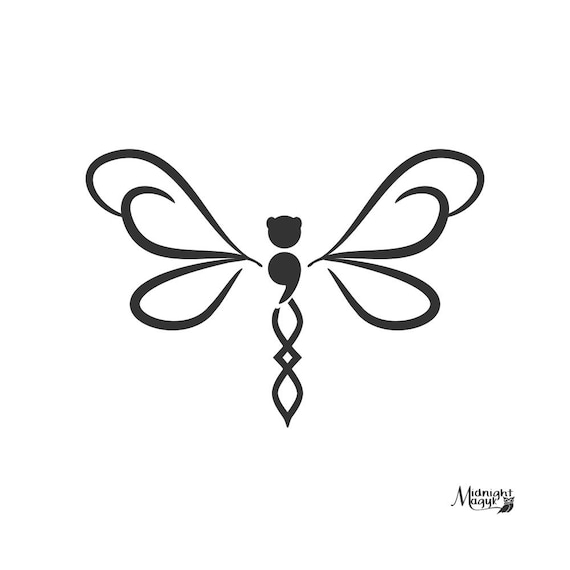 Download Semicolon Dragonfly in Flight SVG PNG Cricut and ...