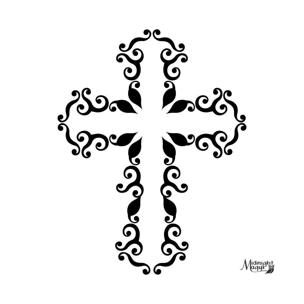 Download SVG Swirl Cross Cricut and Silhouette Cut File Instant | Etsy