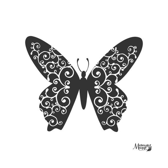 Download Filigree Butterfly Single SVG PNG Cricut and Silhouette ...