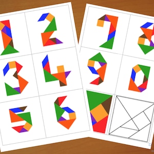 Downloadable Tangram Cards | Tangram Numbers | Tangram Puzzles | Shape Activities | Puzzle for Kids | Downloadable Game | Printable Activity