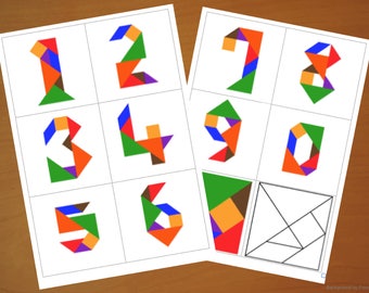 Tangram-Zahlenpuzzles: Formaktivitäten für Kinder (herunterladbar)