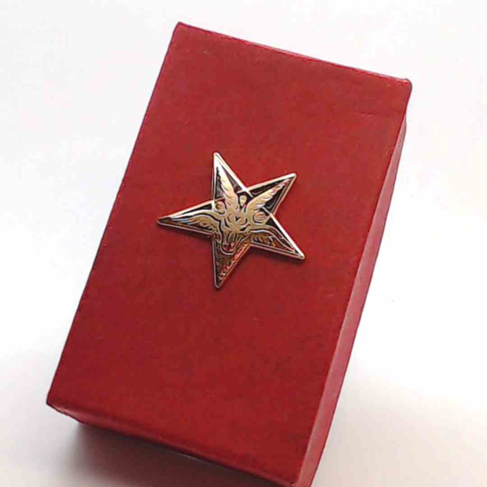 Baphomet Pentagram Shaped Enamel Pin Goat Head Occult - Etsy