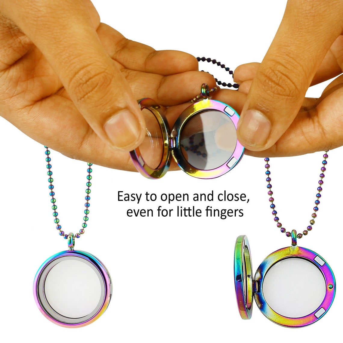 Bestfriend Necklace Rainbow Locket Kit for Girls 2 Lockets