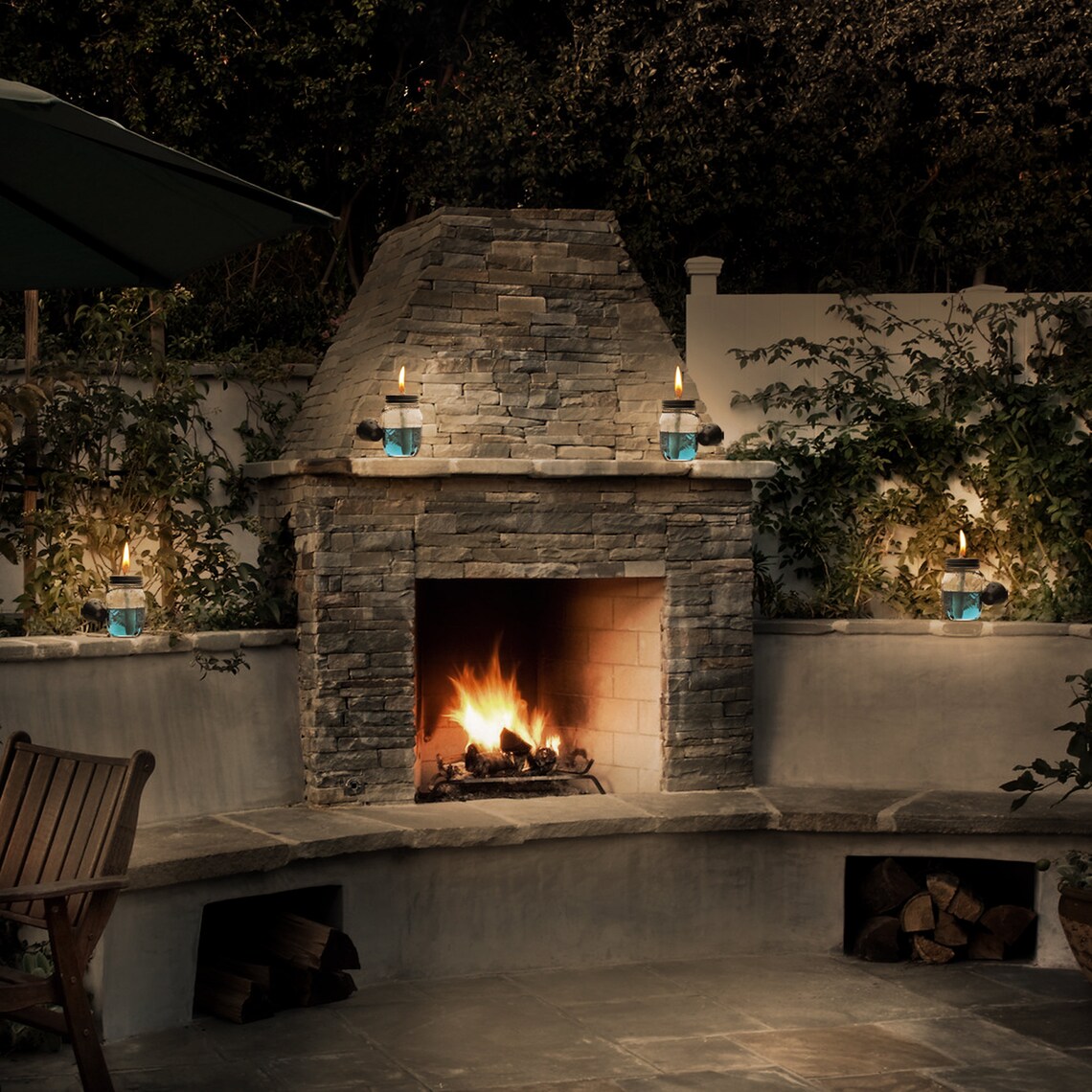 DIY Mason Jar Tiki Torch Kit, Includes 4 Long Life Wicks, 4 Lids 4 Caps