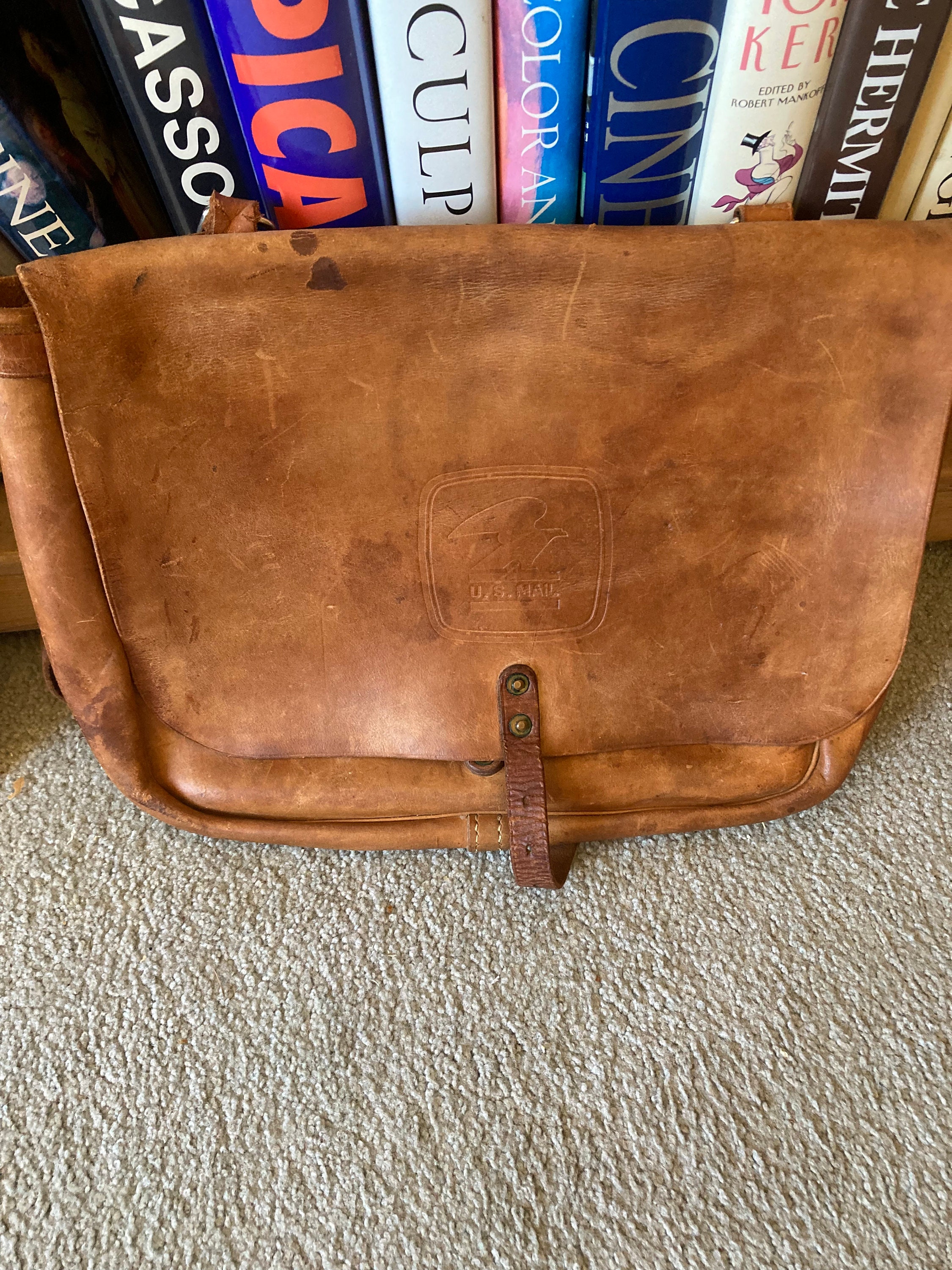 Vintage US Mail Leather Mail Carrier Bag Etsy