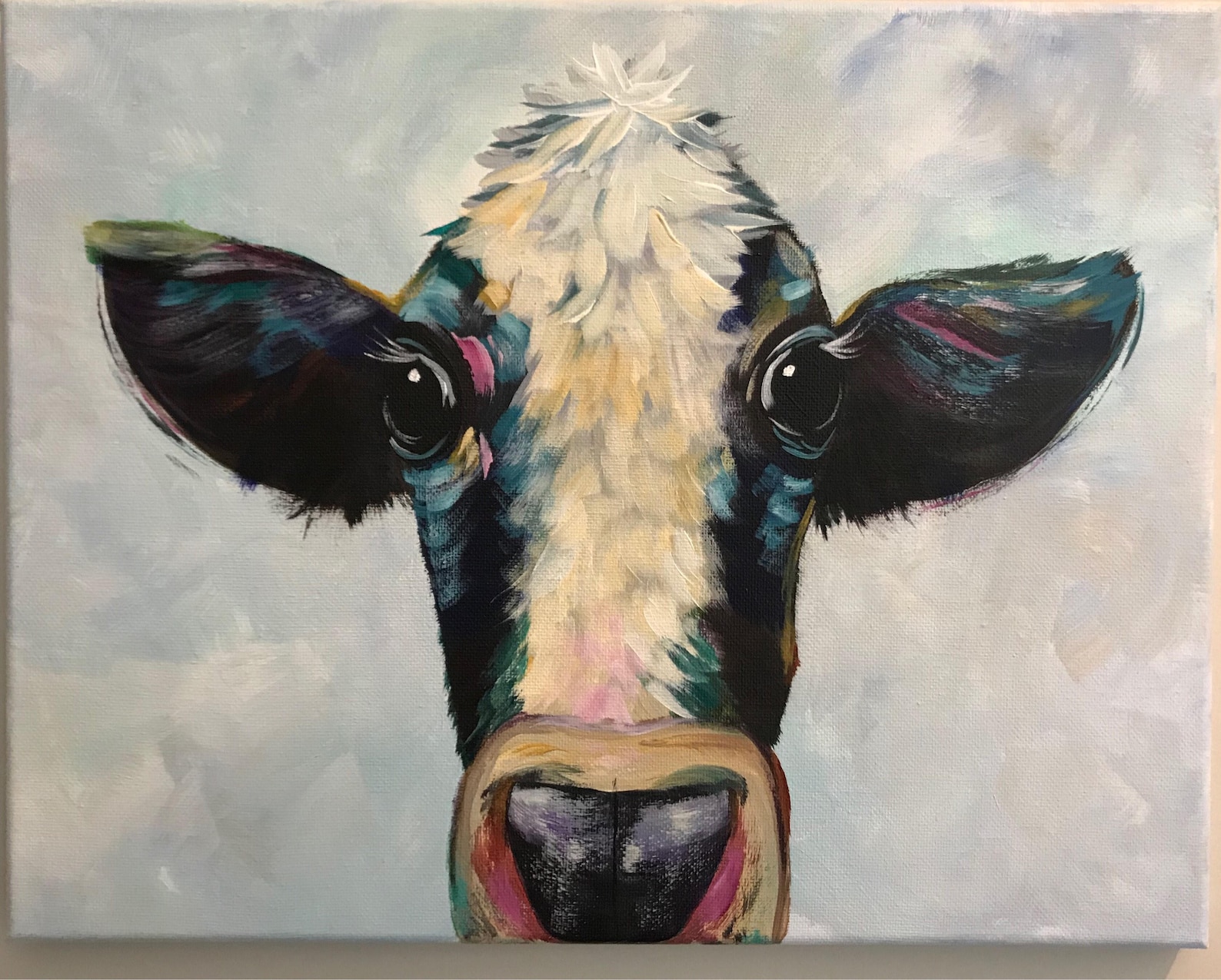 Colorful Cow Painting // Custom Art // Abstract Cow Wall Art - Etsy