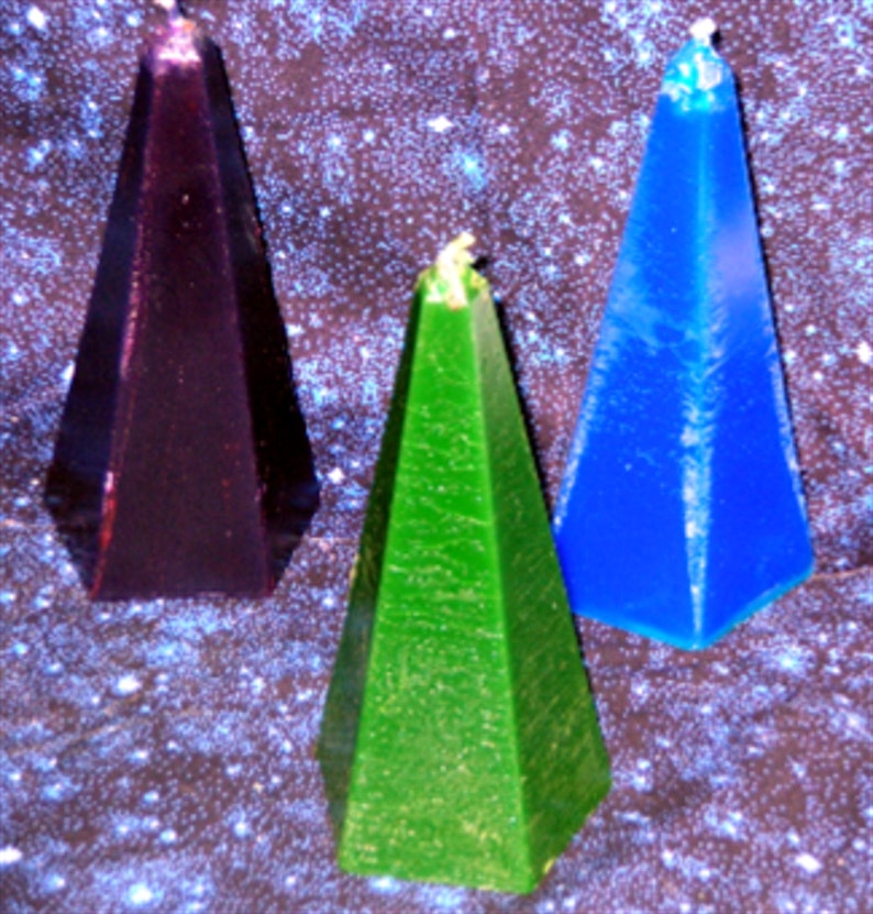 Gem Stone Surprise Treasure Candles Cone Obelisk or Pyramid Etsy