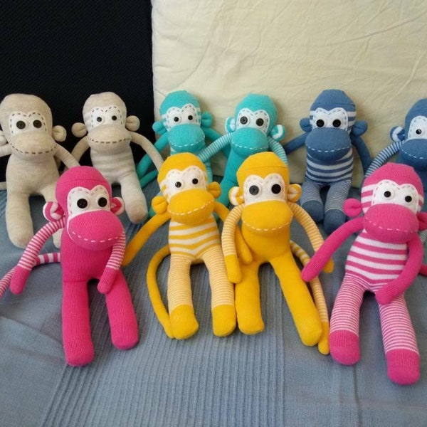 Soft baby sock monkey for babies