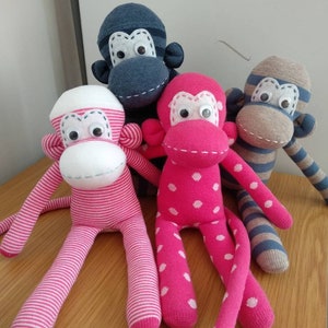 Adorable sock monkey playmates for kids