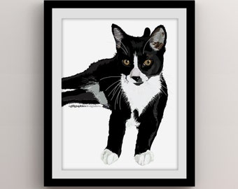 Custom Digital Pet Portraits, Pet Art, Custom Illustrations, Great Gift Ideas, Animal Lovers, Cats, Digital Illustration, Vector Art