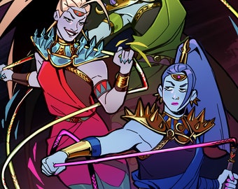 Furies Megaera, Tisiphone, Alecto 5x7in | Hades Game Art Print |