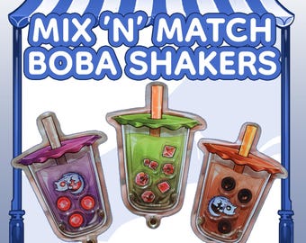 Mix and Match Boba Dnd Refillable Shaker Keychains
