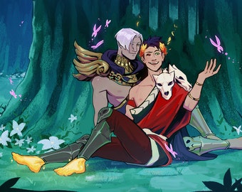 Zagreus Thanatos Hades Art Print 5x7in and 7.5x.10.5in