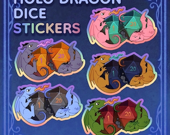 2in Holo Dragon Dice Stickers