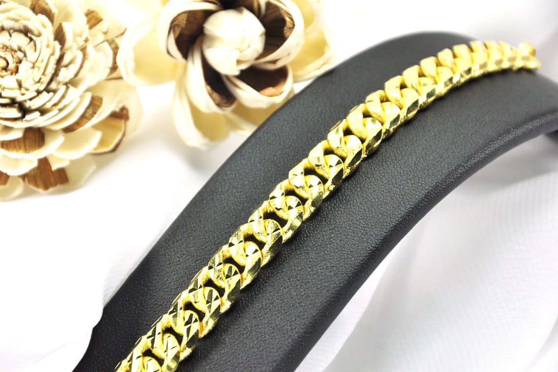 Bracelet Men Gold Filled Bracelet Yellow Gold Chain Bracelet 24 Gold