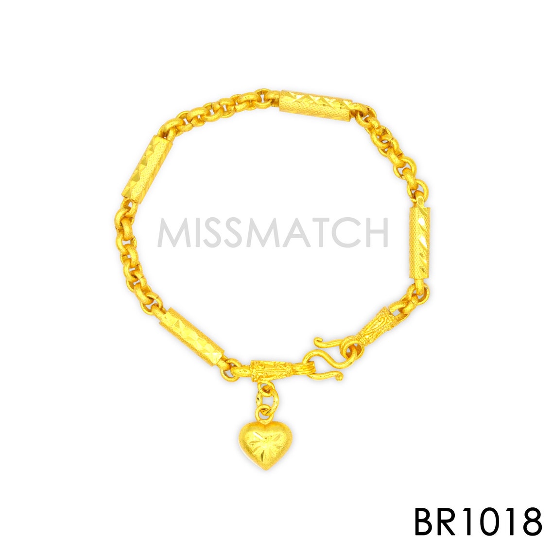 Thai Gold Jewelry Thai Baht Gold Heart Bracelet Gold Filled Etsy