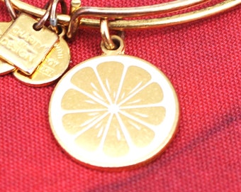 Alex and Ani Lemon Slice Fun Charm Zest for Life Bracelet Gold Tone Adjustable Etsy