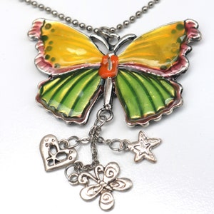 Butterfly Charms, Car Ornament, Car Jewelry, Rear View Mirror Ornament, Colorful