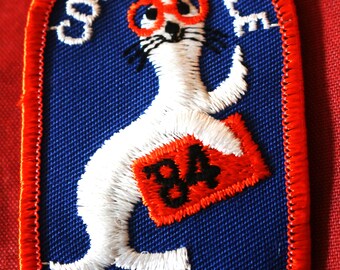 Vintage, Girl Scouts, Cookie Sale, Patch, Badge, 1984, Seal Collectible, Orange Border, Embroidered,