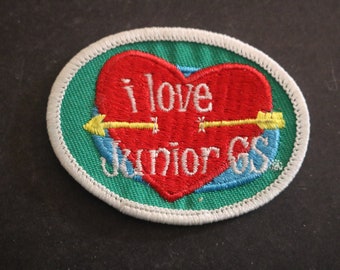 Vintage I Love Junior GS Girl Scouts patch
