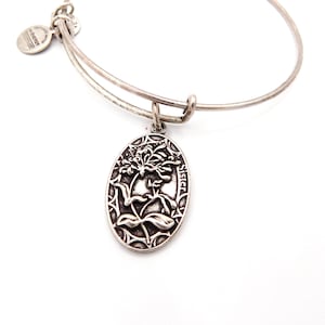 Alex and Ani, Sister, Charm Bangle Bracelet, Silver Color, Irreplaceable, Forever, Friend, Expandable Wire