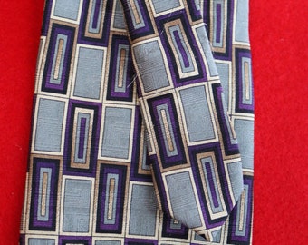 Louis Roth/ All Silk/ Hand Sewn/ Geometric Design/ Made in U.S.A./ Necktie