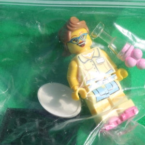 Lego Minifigure, Diner Waitress, Collectible, has Skates
