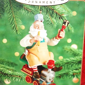 Vintage, Hallmark Keepsake Ornament, Christmas Toymaker Santa on Train, 2000, in Original Box
