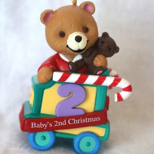 Vintage 1999, Hallmark Keepsake Ornament, Babys Second Christmas, Bear,  In Original Box