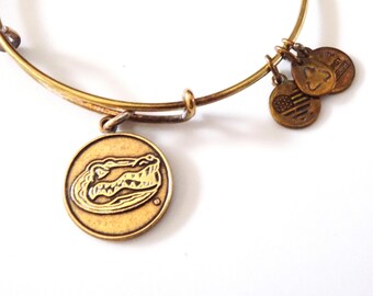 Alex and Ani, Florida Gators Charm, Adjustable, Gold Tone Rafaelian, Bracelet, Bangle,
