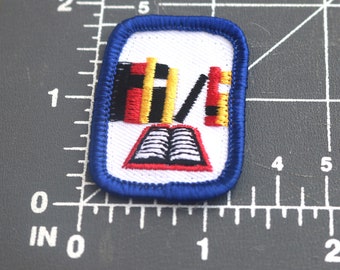 Retired Navy Cadette, Girl Scout, Reading, Interest Project Patch, IPP, Badge, Navy Border