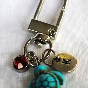 Travel Turtle, K Initial, May This Turtle Journey With You and Safely Bring You Home, Keychain, Purse  accessory,