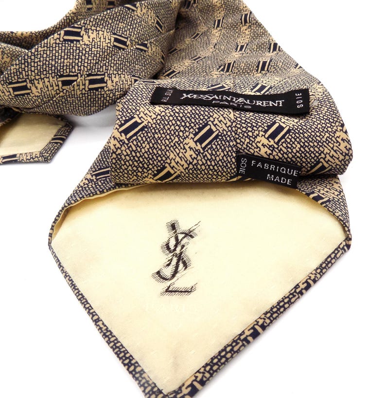 Ysl Geometry Pattern Vintage, Yves Saint Laurent, Paris, Silk, Geometric Pattern, Necktie ...