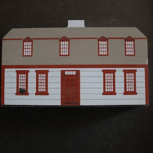 1992 Cat&#39;s Meow Abigail Adams Birthplace House Weymouth MA ~ Collectors Club Wood Cut Shelf Sitter