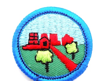 Vintage, Girl Scout, Badge, Around the Town, Retired, Embroidered, Blue Border, Retired