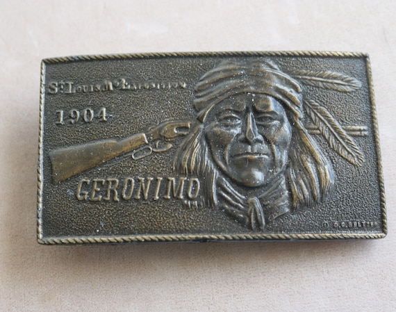 Vintage Collectible Geronimo Belt Buckle/ St Louis Expo 