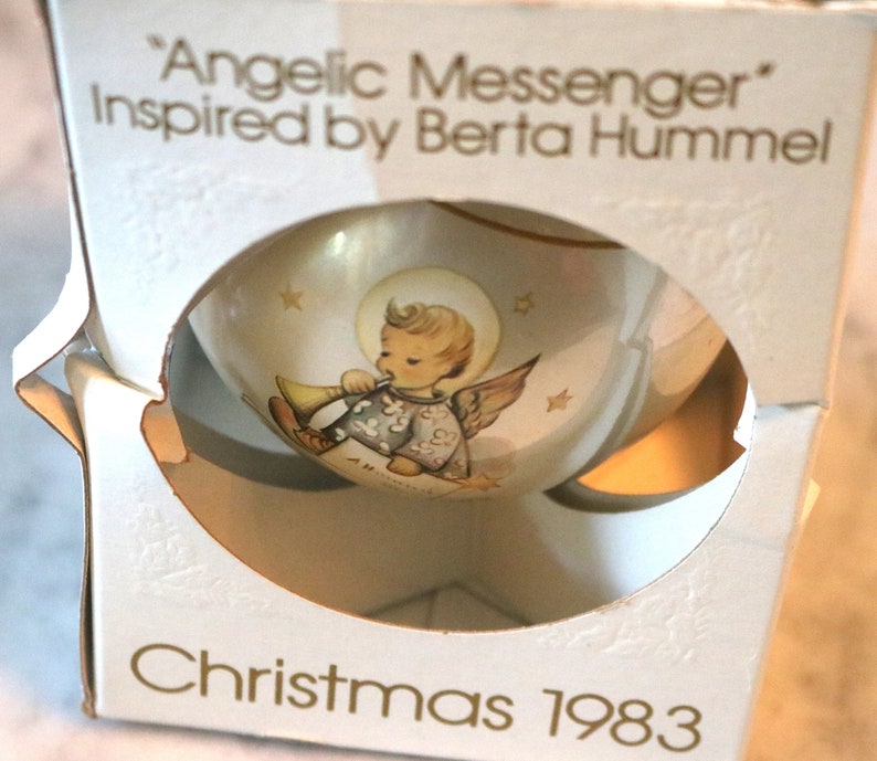 Vintage 1983 Berta Hummel, Angelic Messenger, Tenth Limited Edition, Christmas Ornament, Schmid, In Original Box image 4