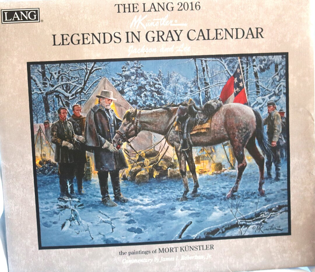 lang-2016-legends-in-gray-calendar-jackson-and-lee-paintings-of-mort-kunstler-commentary-by