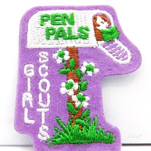 Vintage, Girl Scouts, Pen Pals, Patch, 1990's, Embroidered,