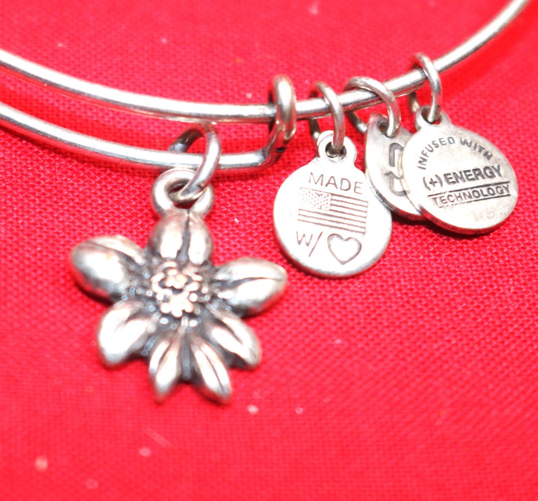 Alex And Ani Mother Of Pearl Daisy Charm Chain Bracelet - Gold