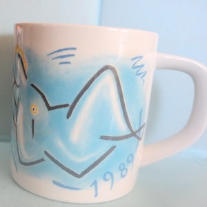 1989 Royal Copenhagen, Annual Mug, Insert 925 Disk, Denmark, Artist Wilhelm Freddie, Collectible, Large Mug